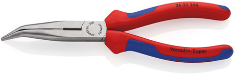 Knipex fladtang med sideskærer (telefontang) | 200mm længde | multi-komponent håndtag | sort atramenteret - 26 22 200 sb