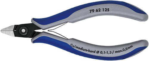 Knipex præcisionselektronik sideskæretang poleret med multi-komponent håndtag 125 mm - 7962125