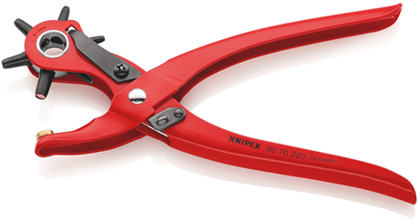 Knipex revolver stansetænger | 220mm længde | rød pulverlakeret - 90 70 220 stk