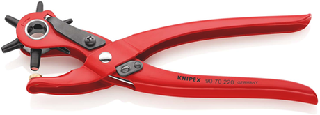 Knipex revolver stansetænger | 220mm længde | rød pulverlakeret - 90 70 220 stk