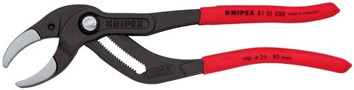 Knipex sifonstiktang | længde 250 mm vingefang 25-80 mm | sort fosfateret | 1 stk - 81 01 250 - 81 01 250
