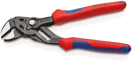 Knipex sleuteltang | 180 mm lengte | tang en schroefsleutel in eén | meer-componentengrepen - 86 02 180 sb