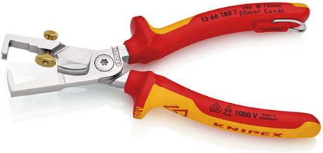 Knipex strix® afisoleringstang med kabelskærer | isoleret | multi-komponent kabinetter | VDE testet - 13 66 180 t