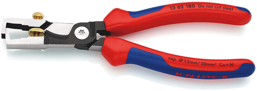 Knipex strix® afisoleringstang med kabelskærer | multi-komponent håndtag | sort atramenteret - 13 62 180