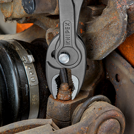 Knipex twingrip justerbar gribetang | skridsikker plastbelægning | sort atramenteret | længde 200 mm | selvbetjeningskortblister - 82 01 200 sb