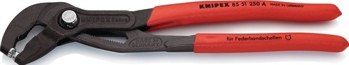 Knipex fjederbåndsklemmetang | til. længde 250 mm kapacitet max. 70 mm | indstillinger 19 | plastik jakke | 1 stk - 85 51 250 rabat 85 51 250 rabat