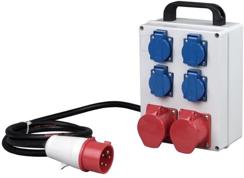 Enzo kopp cee fordeler 5p 16a 400v til 2xcee + 4xwcd - 6314200