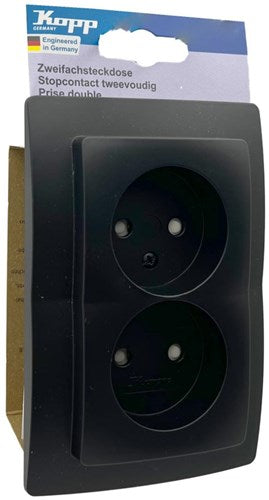 Enzo kopp hk05 mat sort indbygget fatning dobbelt - 4621715