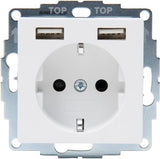 Enzo kopp hk07 ren mat hvid indbygget fatning RA med 2x USB - 4624115