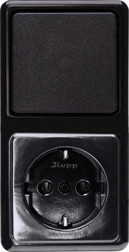 Enzo Kopp sort overflademonteret kombination ra switch - 4626160