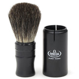 Omega barberbørste 100% sort grævling rejsebørste 9cm