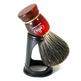 Omega barberbørste 100% sort grævling harpiks håndtag + standard 10cm