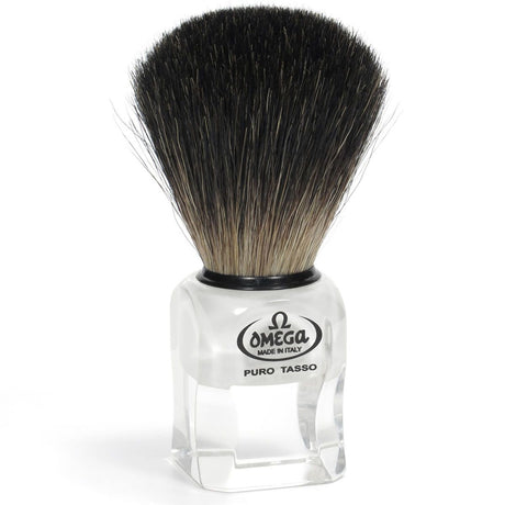 Omega barberkost 100% sort grævling gennemsigtig + standard 9,5 cm
