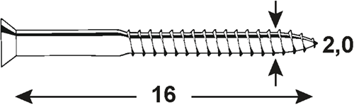 Connex træskrue vz-k 2.0x16 50 stk vz - ky3012016