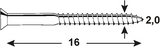 Connex træskrue vz-k 2.0x16 50 stk vz - ky3012016