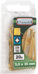 Connex træskrue vz-k 3,5x35 20 stk ms - ky3063535