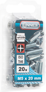 Connex metalskrue vz-k m5x20 20 stk vz - ky4010520