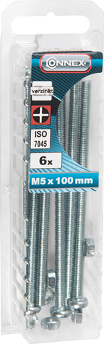 Connex metalskrue cy-k m5x100 * 6 stk vz - ky4030599