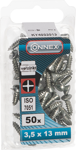 Connex pladeskrue bv-k 3,5x13 50 stk vz - ky4053513