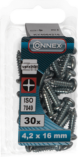 Connex pladeskrue pank 4,2x16 30 stk vz - ky4064216