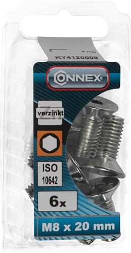 Connex sekskant bolt vk m8x20 6 stk vz - ky4120009