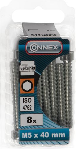 Connex sekskant bolt cy m5x40 8 stk vz - ky4120540
