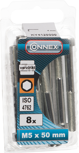 Connex sekskant bolt cy m5x50 8 stk vz - ky4120550