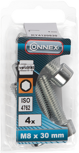Connex sekskant bolt cy m8x30 4 stk vz - ky4120830