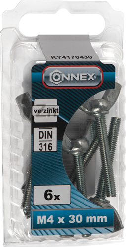 Connex vingebolt m4x30 6 stk vz - ky4170430