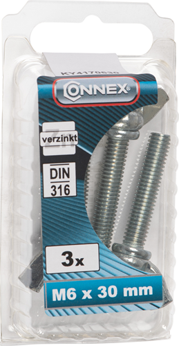 Connex vingebolt m6x30 3stk vz - ky4170630