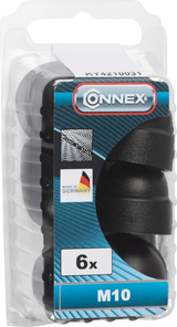 Connex dæksel hexagon m10 plastic 6 sort - ky4210031