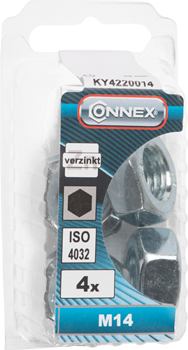 Connex sekskantmøtrik m14 4 stk vz - ky4220014