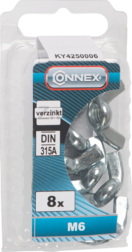 Connex vingemøtrik m6 8stk vz - ky4250006