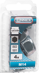 Connex borgmøtrik med nylonring M14 4 stk vz - ky4260014