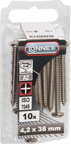 Connex metalskrue pank 4,2x38 10 stk a2 - ky4564238
