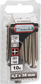Connex metalskrue pank 4,2x38 10 stk a2 - ky4564238