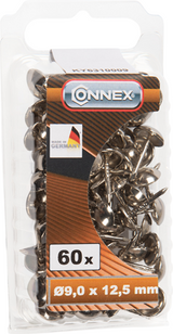Connex dekorative søm 9,0 mm forniklet 60 stk ni - ky6310009