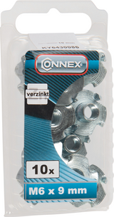 Connex slagmøtrik med kroge m6x9 10 stk vz - ky6430086
