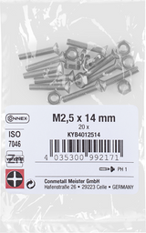 Connex metal skrue pk m2.5x14 vz ph 20stk - kyb4012514