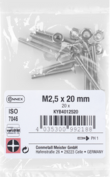 Connex metal skrue pk m2.5x20 vz ph 20stk - kyb4012520