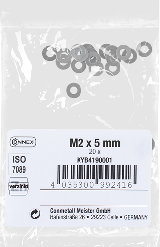 Connex skive flad m2x5 vz 20 stk - kyb4190001