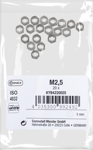 Connex hexagon nut m2.5 20pcs vz 934 - kyb4220025