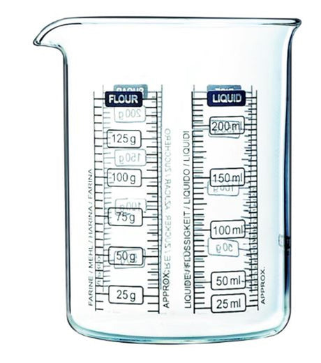 Pyrex målebæger 250ml glas