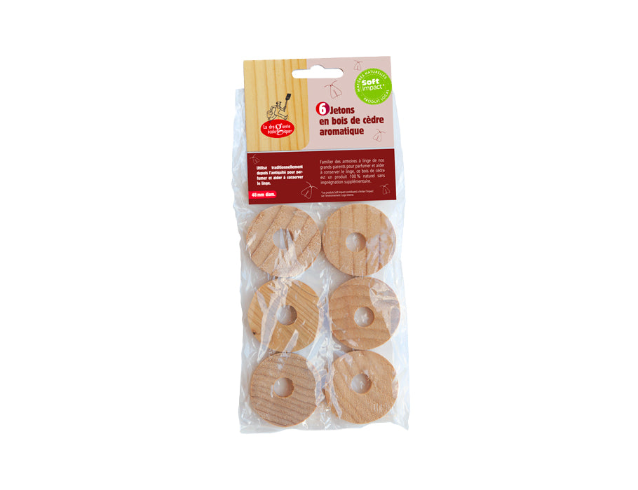 La droguerie écologique anti-møl ringe - cedertræ - 6 stk