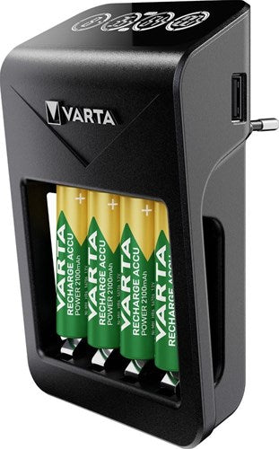 LCD Varta batterioplader LCD med 4x2100ma AA batteri - 3512391