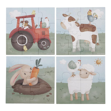 Little Dutch Tiamo Little Farm 4 i 1 puslespil FSC