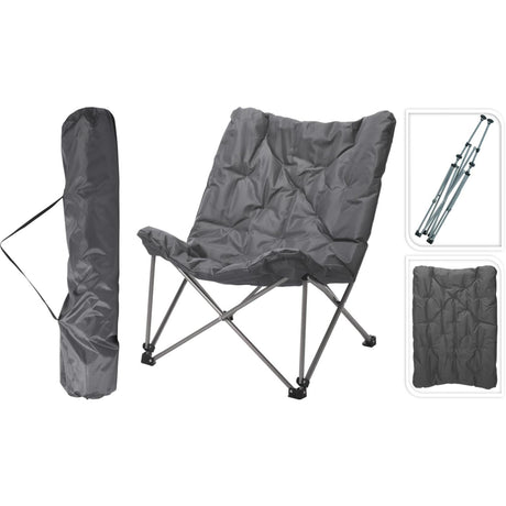 Redcliffs klap campingstol grå 83x74x91cm stål polyester 4,5kg
