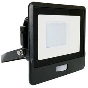 LED byggelampe | 30w | 6500k | ip65 | med sensor | krop sort