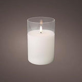 Enzo led flakkerkaars in glas 10x15cm wit - 5509680