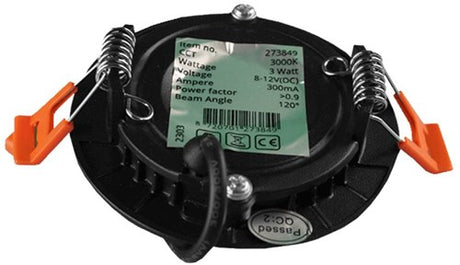 Enzo led panel downlight 3w 4000k incl. driver zwart - led2602